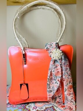 Vintage Dopamine style Beijo Coral  Shoulder Bag Y2K London Paris New York NWT
